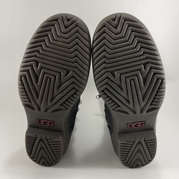 UGG Simmens Double Buckle Leather Boots Womens Size 6 Black Waterproof Leather - Picture 9 of 11